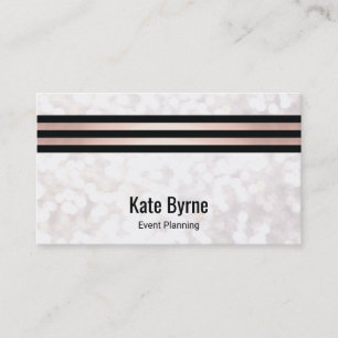 Ro Guld, Modern White Bokeh Glitter Visitkort