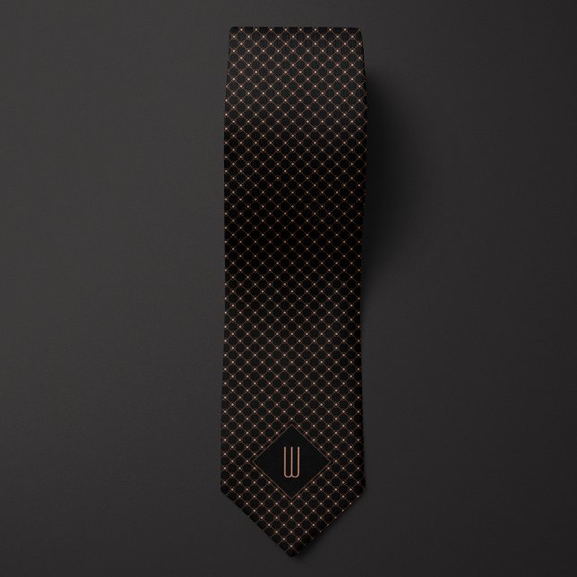 Ro Guld Monogram Diamond Mönster Neck Tie Slips (Skapare uppladdad)