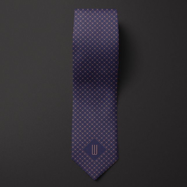 Ro Guld Monogram Diamond Mönster Neck Tie Slips (Skapare uppladdad)