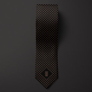 Ro Guld Monogram Diamond Mönster Neck Tie Slips