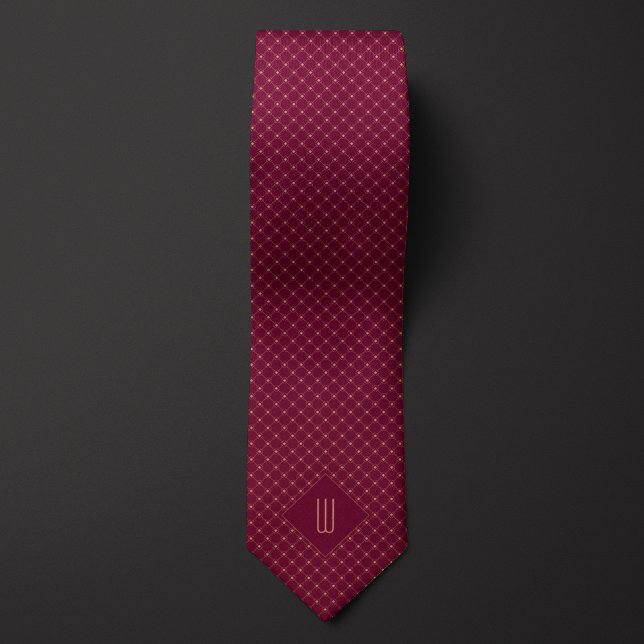Ro Guld Monogram Diamond Mönster Neck Tie Slips (Skapare uppladdad)