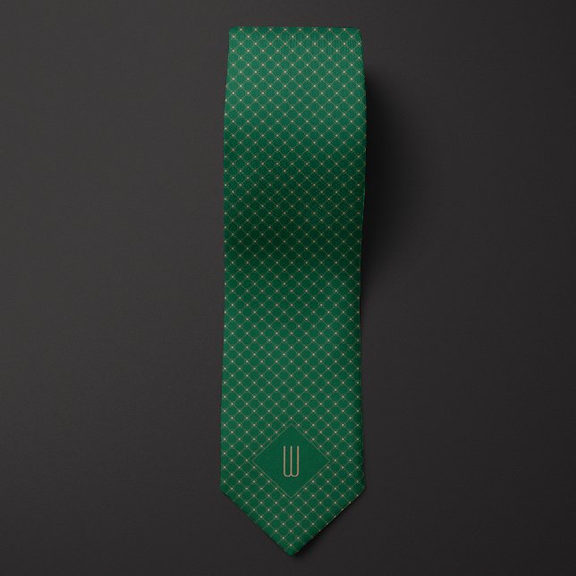 Ro Guld Monogram Diamond Mönster Neck Tie Slips (Skapare uppladdad)