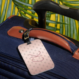 Ro guld monogram initialer elegant bagagebricka