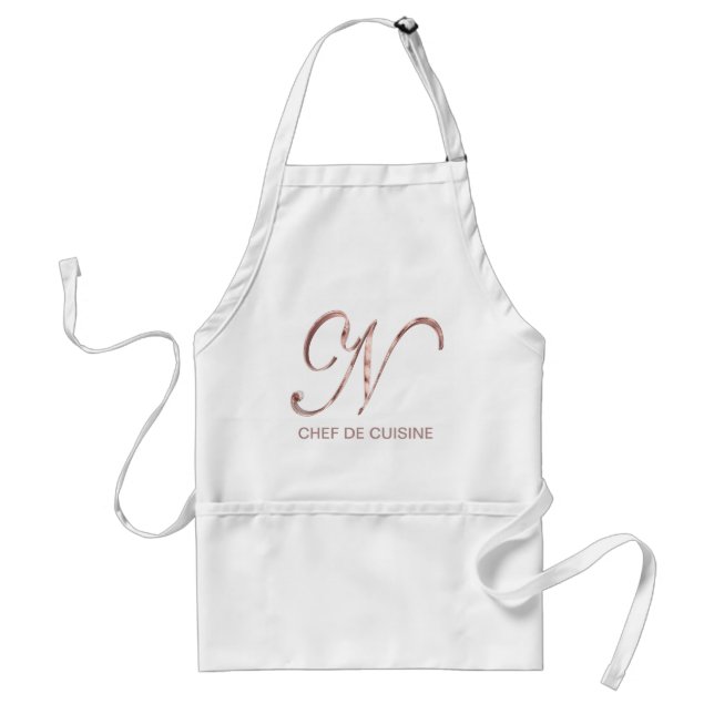 Ro Guld Monogram N Chef de Cuisine eller Ditt  Förkläde (Framsidan)