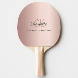 Ro guld monogram namn initialer elegant pingisracket