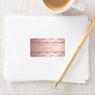 Ro guld monogram par initialer bröllop adressetikett