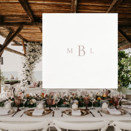 Ro Guld Monogram White Elegant bröllop Cocktail Pappersservett