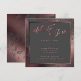 Ro Guld & Mörk Grått Marble Celebrate med oss Inbjudningar