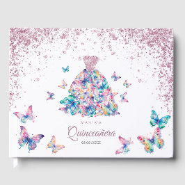 Ro Guld Moukling Butterflies Gown Quinceanera Gästböcker