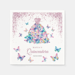 Ro Guld Moukling Butterflies Gown Quinceanera Pappersservett