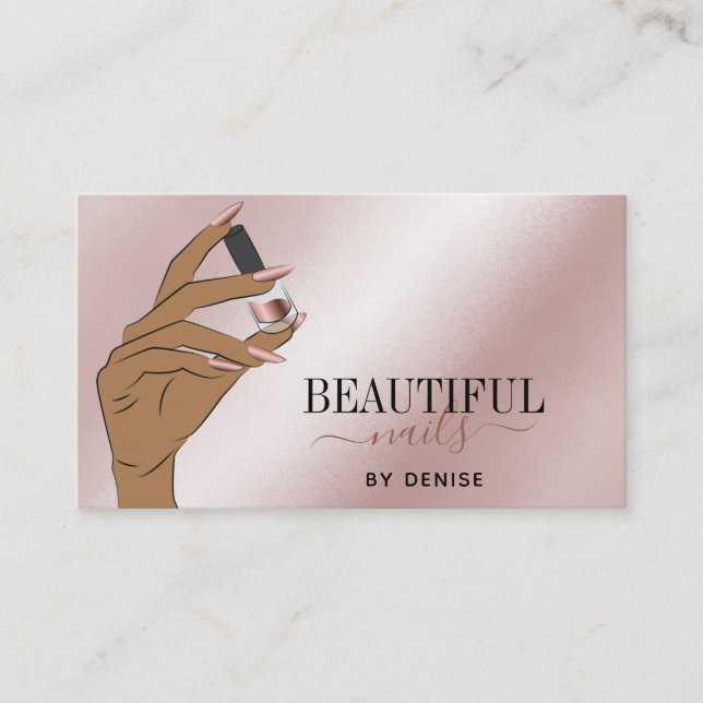 ro guld nagelsalonist, nagel tekniker b visitkort (Framsida)