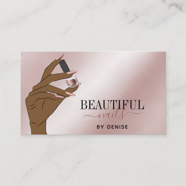 ro guld nagelsalonist, nagel tekniker b visitkort (Framsida)