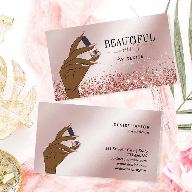 ro guld nagelsalonist, nagel tekniker b visitkort (Skapare uppladdad)