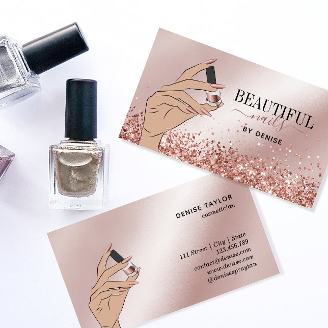 ro guld nagelsalonist, nagel tekniker b visitkort (Skapare uppladdad)