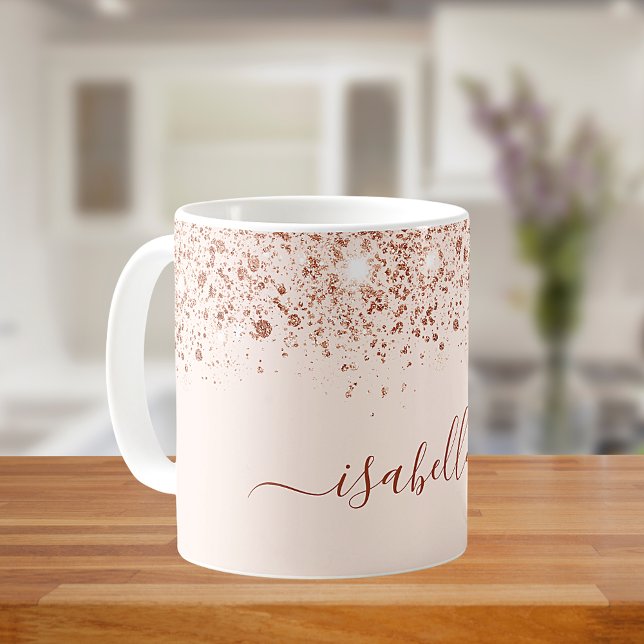 Ro guld namn glitter kaffemugg (Skapare uppladdad)