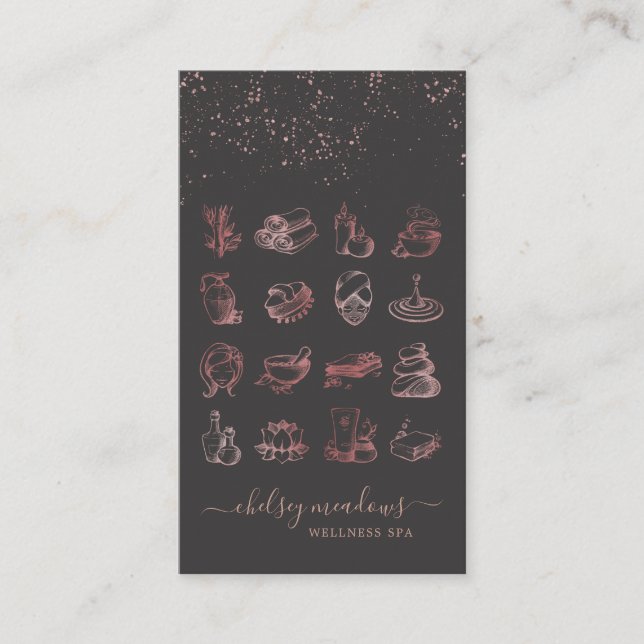 Ro Guld Namnteckning Spa Logotyp Visitkort (Framsida)