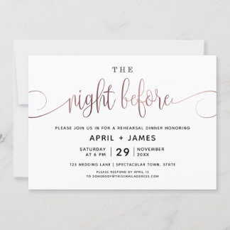 Ro Guld natten före middagen för förnyelsen Inbjudningar