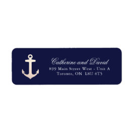 Ro Guld Nautical Anchor Returetiketter Returadress Etikett