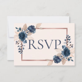 Ro Guld Navy Blue Dusty Rosa Blommigt Bröllop OSA