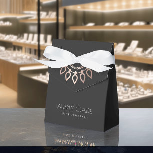 Ro Guld Necklace Logotyp   Box för judiskt designv Presentaskar