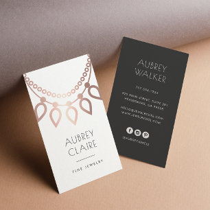 Ro Guld Necklace Logotyp Juvelry Designer Visitkort