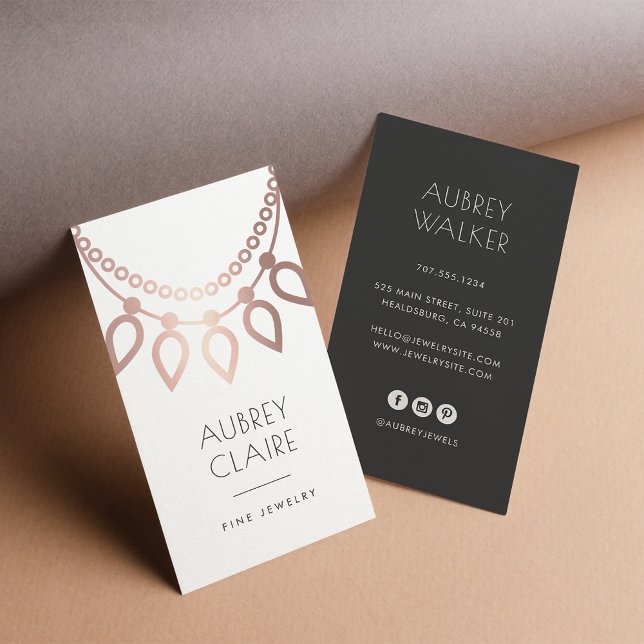 Ro Guld Necklace Logotyp | Juvelry Designer Visitkort (Skapare uppladdad)