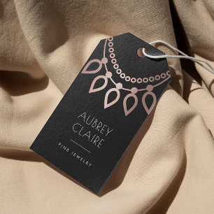 Ro Guld Necklace Logotyp Märkre för judiskt häng Presentetikett