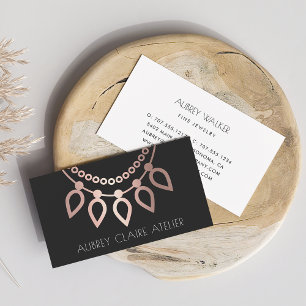 Ro Guld Necklace Logotyp Smyckesdesign Visitkort