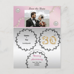 Ro Guld och 30:e årsdagen Spara datumet Vykort