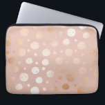 Ro-guld och beige-punkter mönster laptop fodral<br><div class="desc">Ro-guld och beige punkter och cirklar mönster.</div>