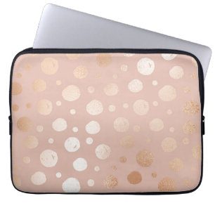 Ro-guld och beige-punkter mönster laptop fodral