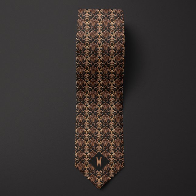 Ro Guld och Black Art Deco Monogram Slips (Skapare uppladdad)