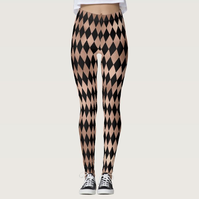 Ro Guld och Black Harlequin Leggings (Framsida)