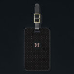 Ro Guld och Black Polka Dot Luggage Tag-numret Bagagebricka<br><div class="desc">Resa världen med vår ro guld och vår svarta Polka Dot Luggage Tag-kod</div>