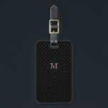 Ro Guld och Black Polka Dot Luggage Tag-numret Bagagebricka<br><div class="desc">Resa världen med vår ro guld och vår svarta Polka Dot Luggage Tag-kod</div>