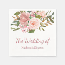 Ro Guld och blommor Bröllop Napkin Pappersservett