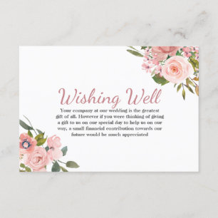 Ro Guld och  blommor Bröllop Wishing Wishing WWWWW Tilläggskort