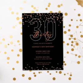 Ro guld och den svarta glitter gnistran 30års föde inbjudningar
