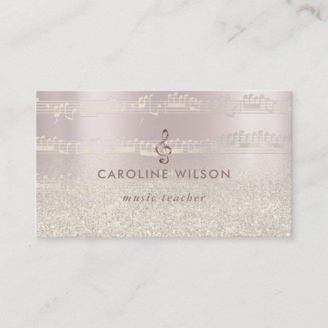 ro guld och faux glitter visitkort (Framsida)