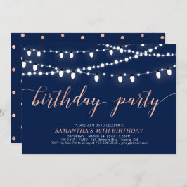 Ro Guld och flottan | Vuxen Kvinnors 40-Födelsedag Inbjudningar