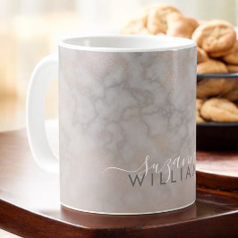 Ro Guld och Grått Elegant Marble Mönster Kaffemugg