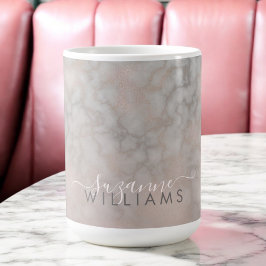 Ro Guld och Grått Elegant Marble Mönster Kaffemugg