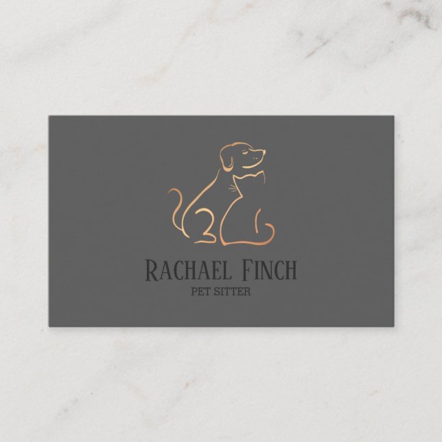 Ro Guld och Grått - modern, minimalistisk anläggni Visitkort (Framsida)