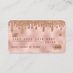 Ro Guld och koppar Glitter Luxury Kredit Stil Visitkort