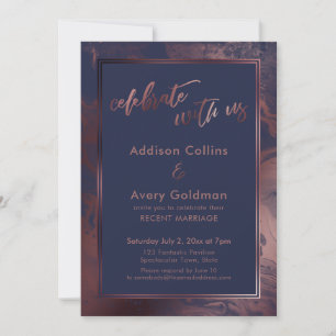 Ro Guld och marmor, blå marmor med oss Inbjudningar