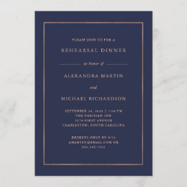 Ro Guld och Midnight Blue | Upprepningsmiddag Inbjudningar
