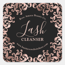 Ro Guld och Ram vid den svarta Eleganten Fyrkantigt Klistermärke