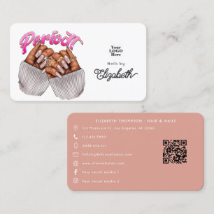 Ro Guld och Rosa African Nail Salon Visitkort