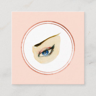 Ro Guld och Rosa Beautician Social Media Icon Fyrkantigt Visitkort