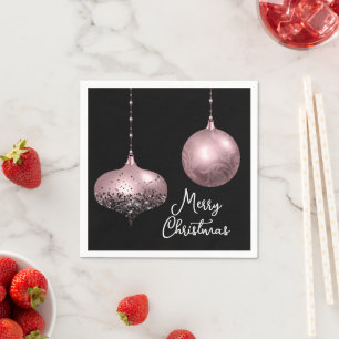 Ro Guld och Rosa Juldag Baubles Pappersservett